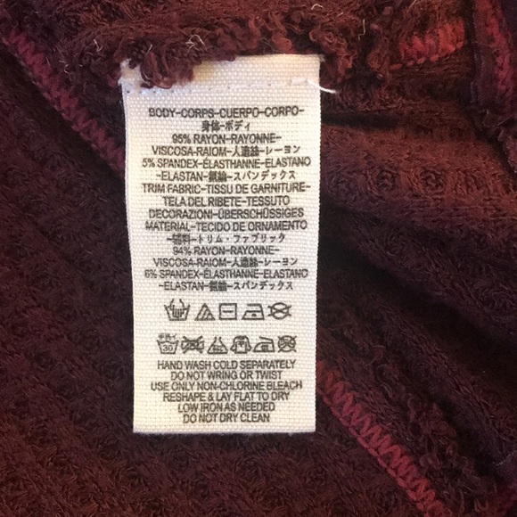 Free People | Laguna Maroon Thermal Top With Raw Hems and Thumbholes Size XS - Picture 12 of 13